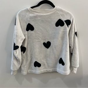 LOFT Black Heart Plush Crewneck